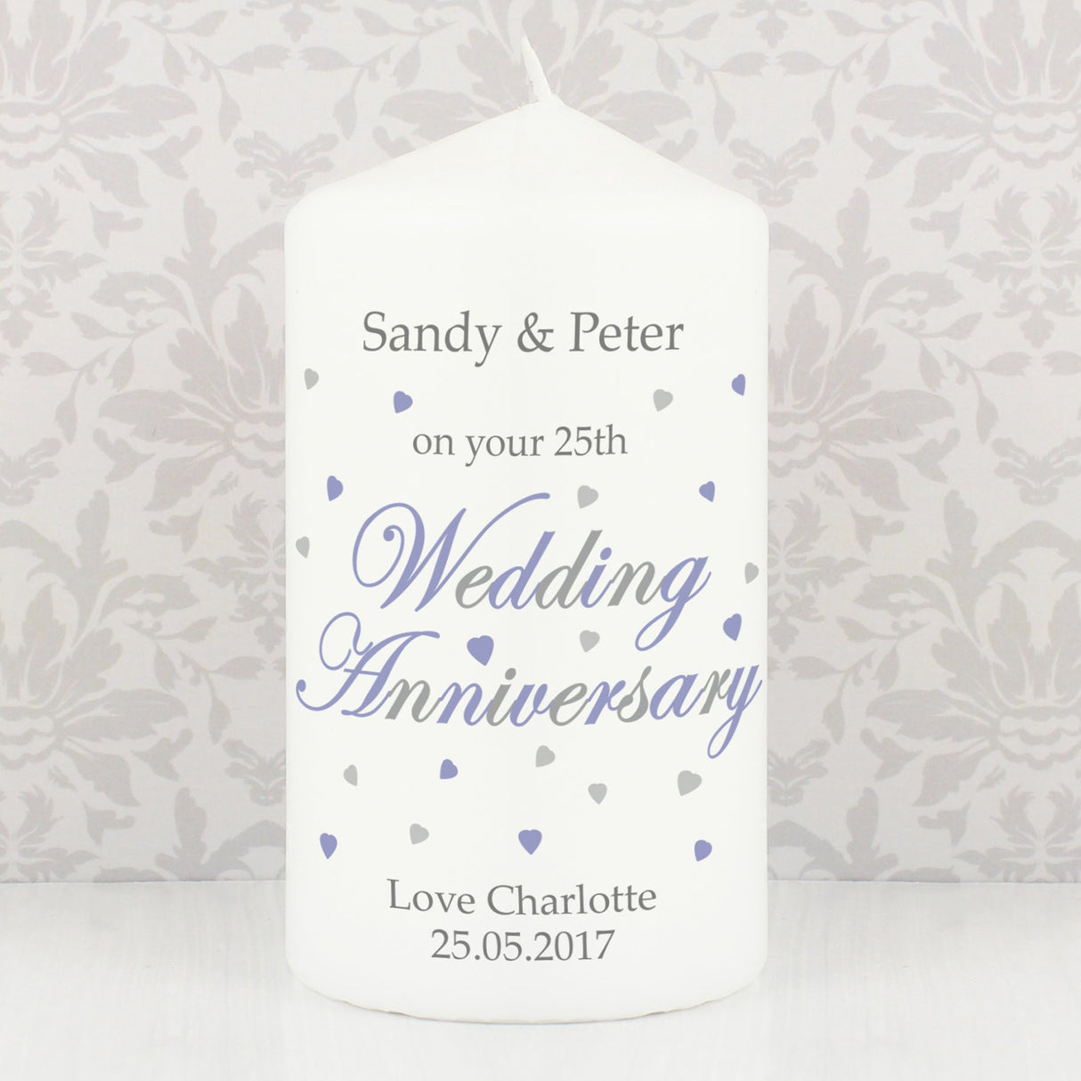 Personalised Anniversary Pillar Candle: 1 - Candles By Gift Moments