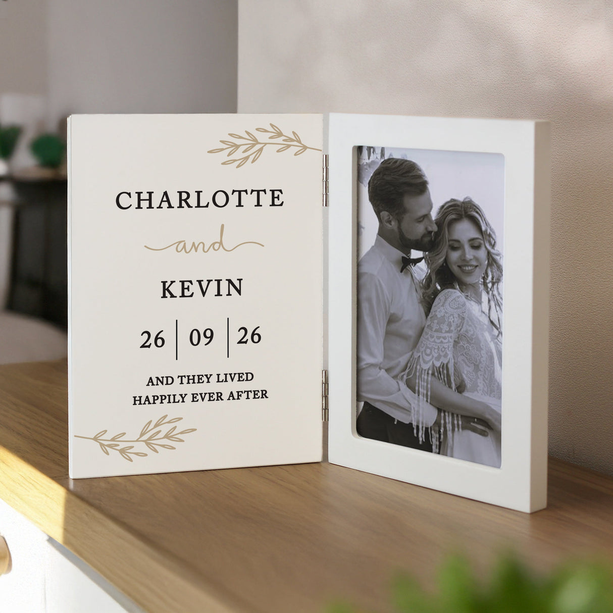 Personalised Anniversary Wooden Hinged 6x4 Photo Frame: 1 - Photo Frames By Gift Moments