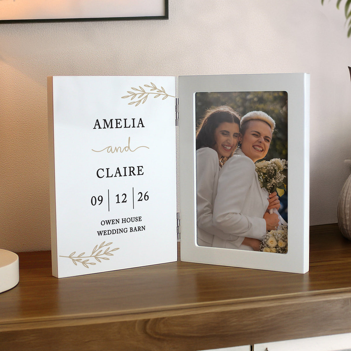 Personalised Anniversary Wooden Hinged 6x4 Photo Frame: 2 - Photo Frames By Gift Moments