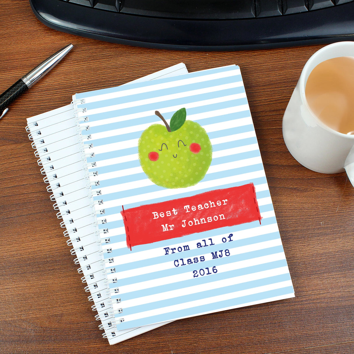 Personalised Apple for the Teacher A5 Notebook: 3 - Notebooks By Gift Moments