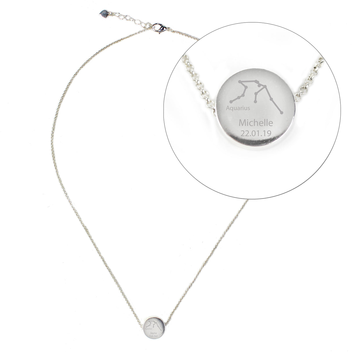 Personalised Aquarius Zodiac Star Sign Necklace (Jan 20th - Feb 18th): 2 - Necklaces By Gift Moments