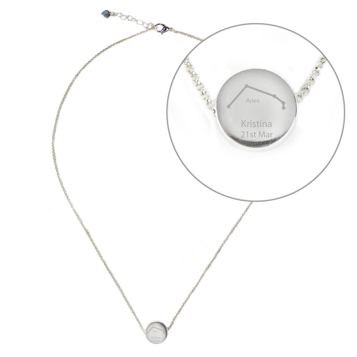 Personalised Aries Zodiac Star Sign Necklace (Mar 21st - Apr 19th): 2 - Necklaces By Gift Moments