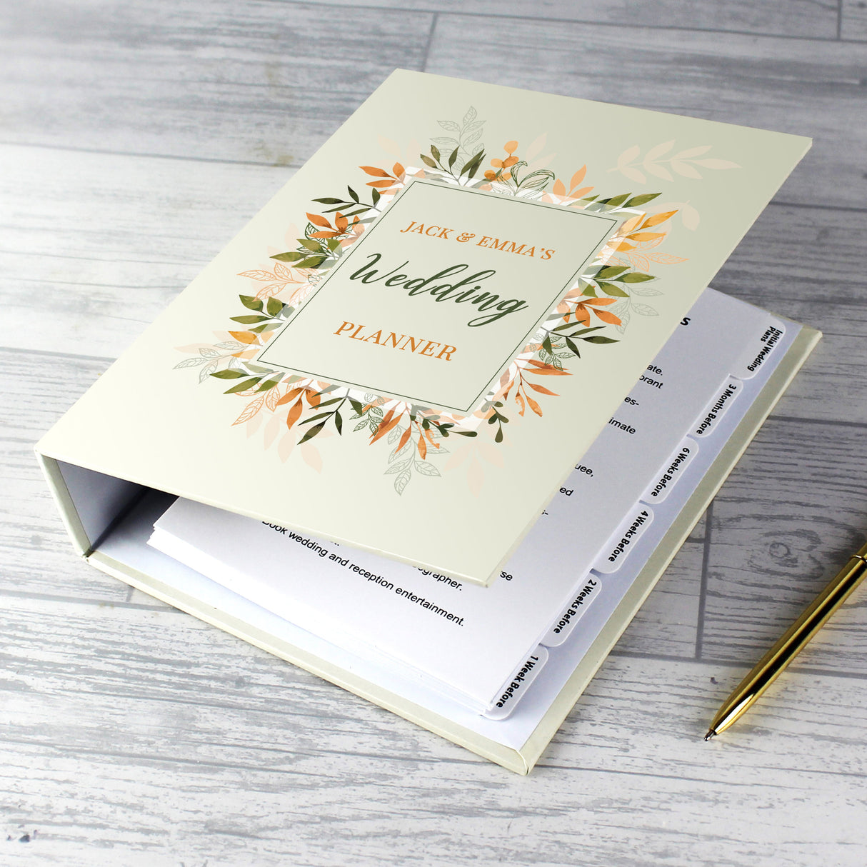 Personalised Autumnal Wedding Planner - Shop Calendars & Planners At Gift Moments - 1