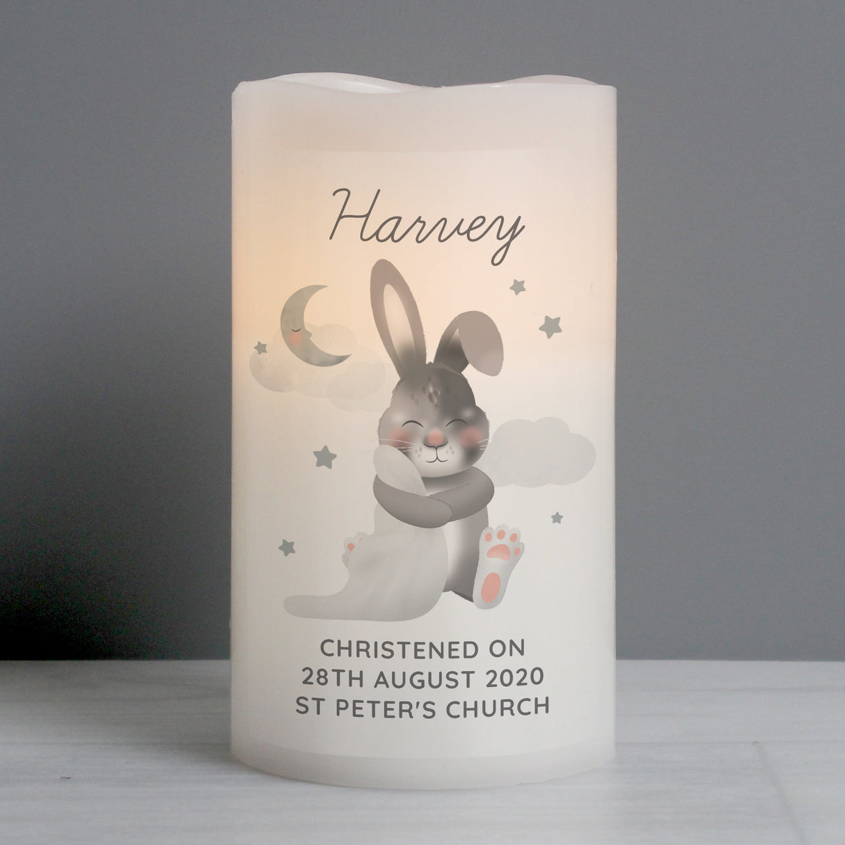 Personalised Baby Bunny LED Candle - Shop LED Lighting At Gift Moments - 5