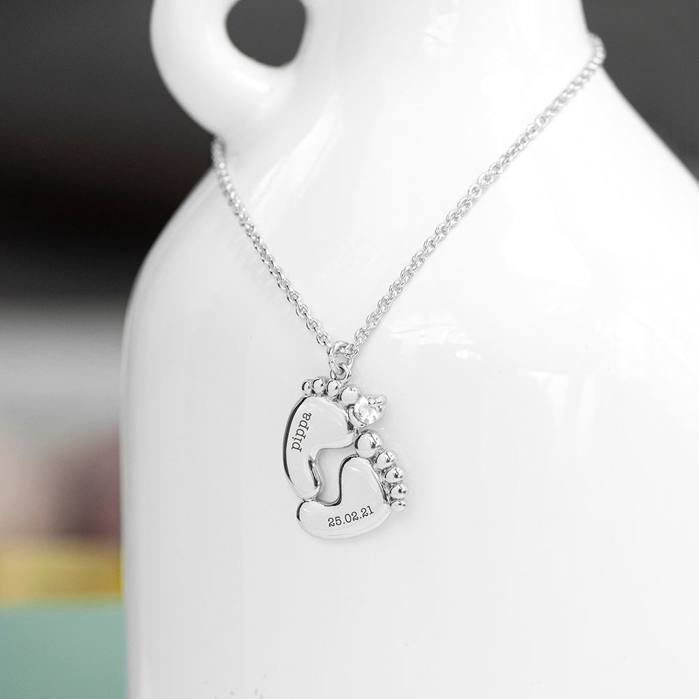 Personalised Baby Feet Plated Necklaces: 3 - Necklaces By Gift Moments