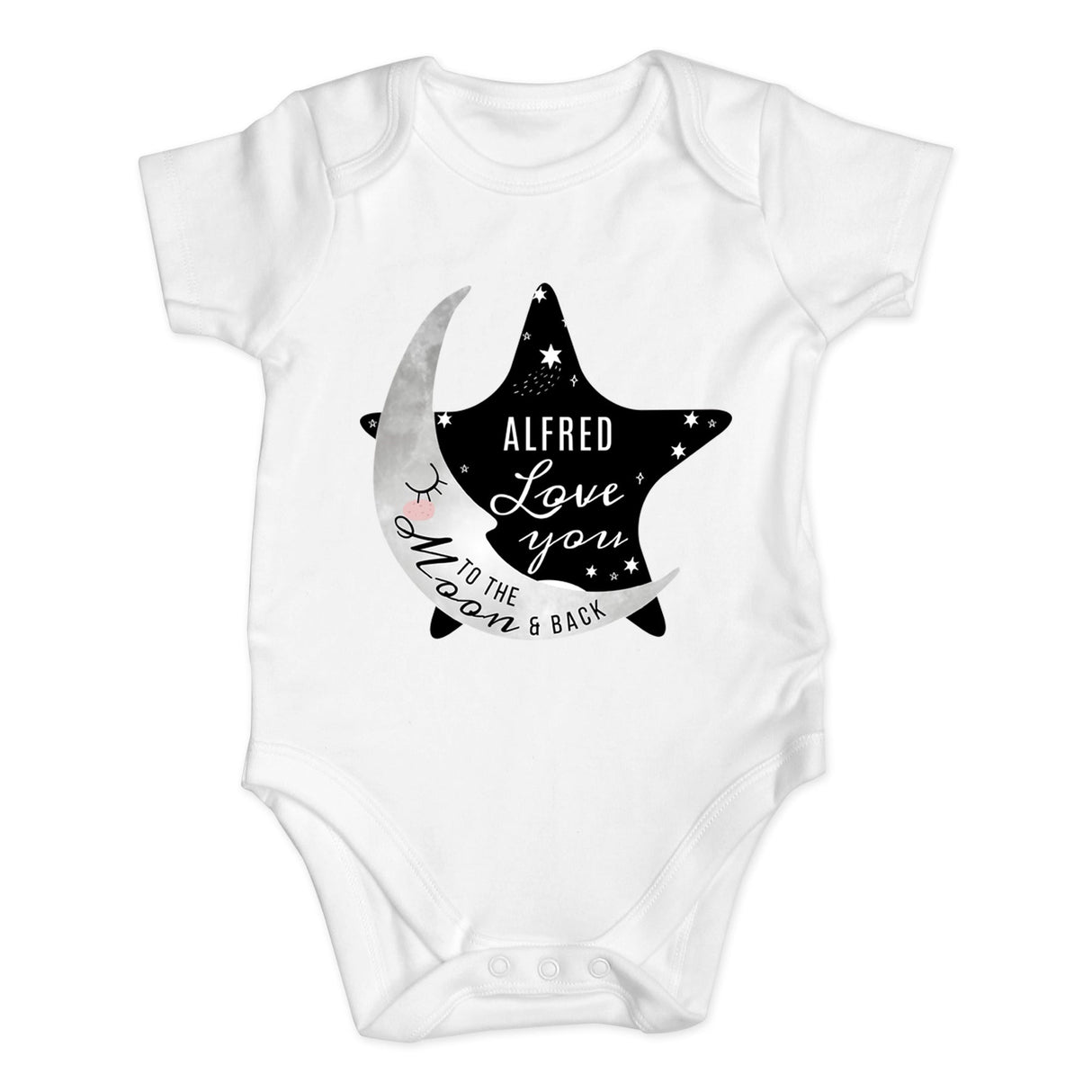 Personalised Baby To The Moon and Back 0-3 Months Baby Vest: 2 - Baby Clothing By Gift Moments