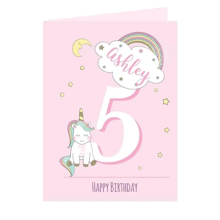 Personalised Baby Unicorn Birthday Age Card: 3 - Greeting Cards By Gift Moments