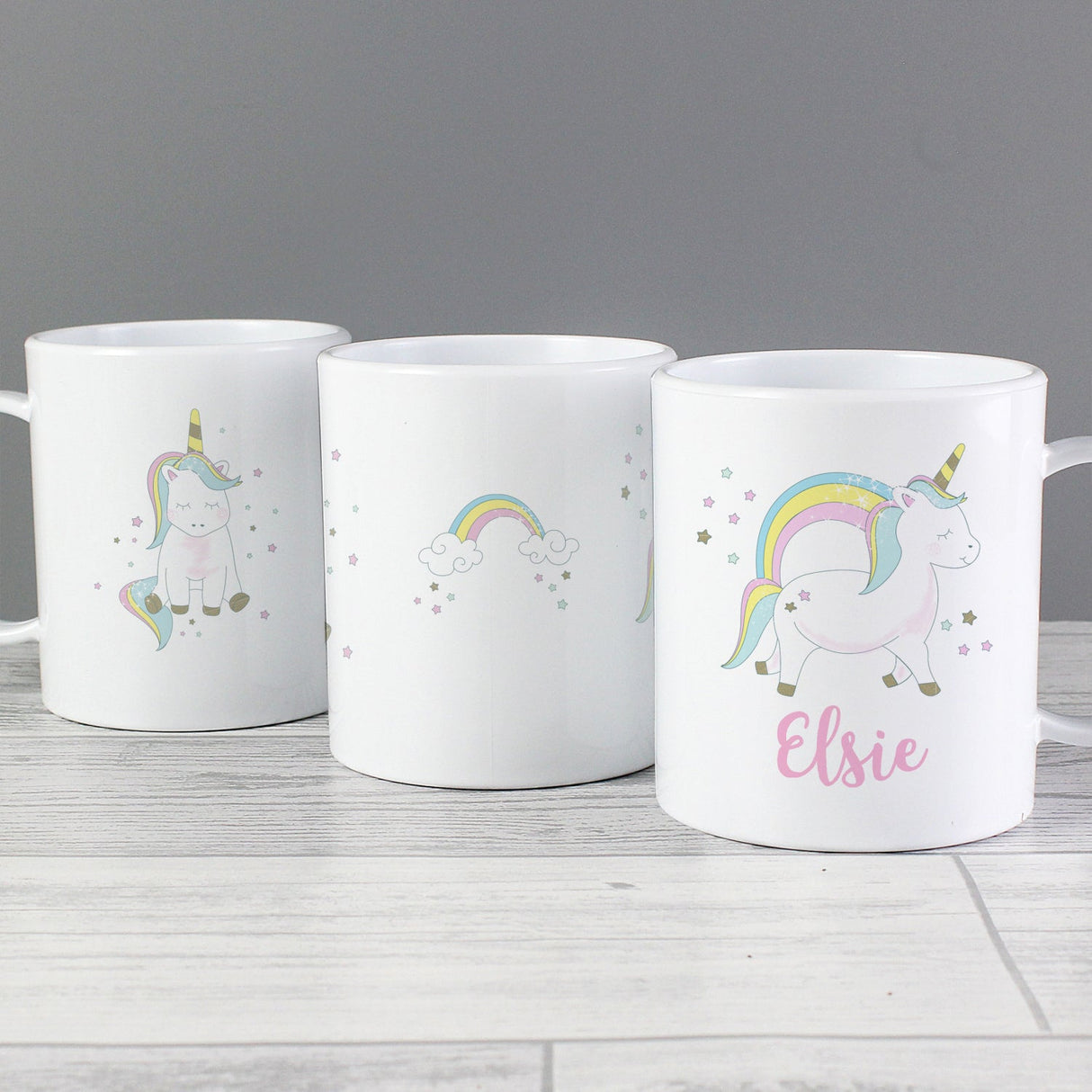 Personalised Baby Unicorn Plastic Mug: 1 - Plastic Mugs By Gift Moments