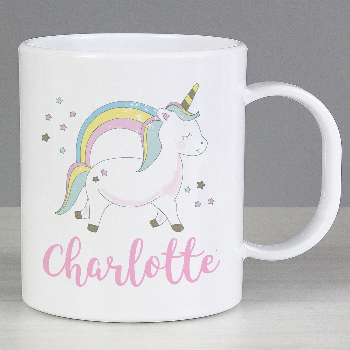 Personalised Baby Unicorn Plastic Mug: 2 - Plastic Mugs By Gift Moments