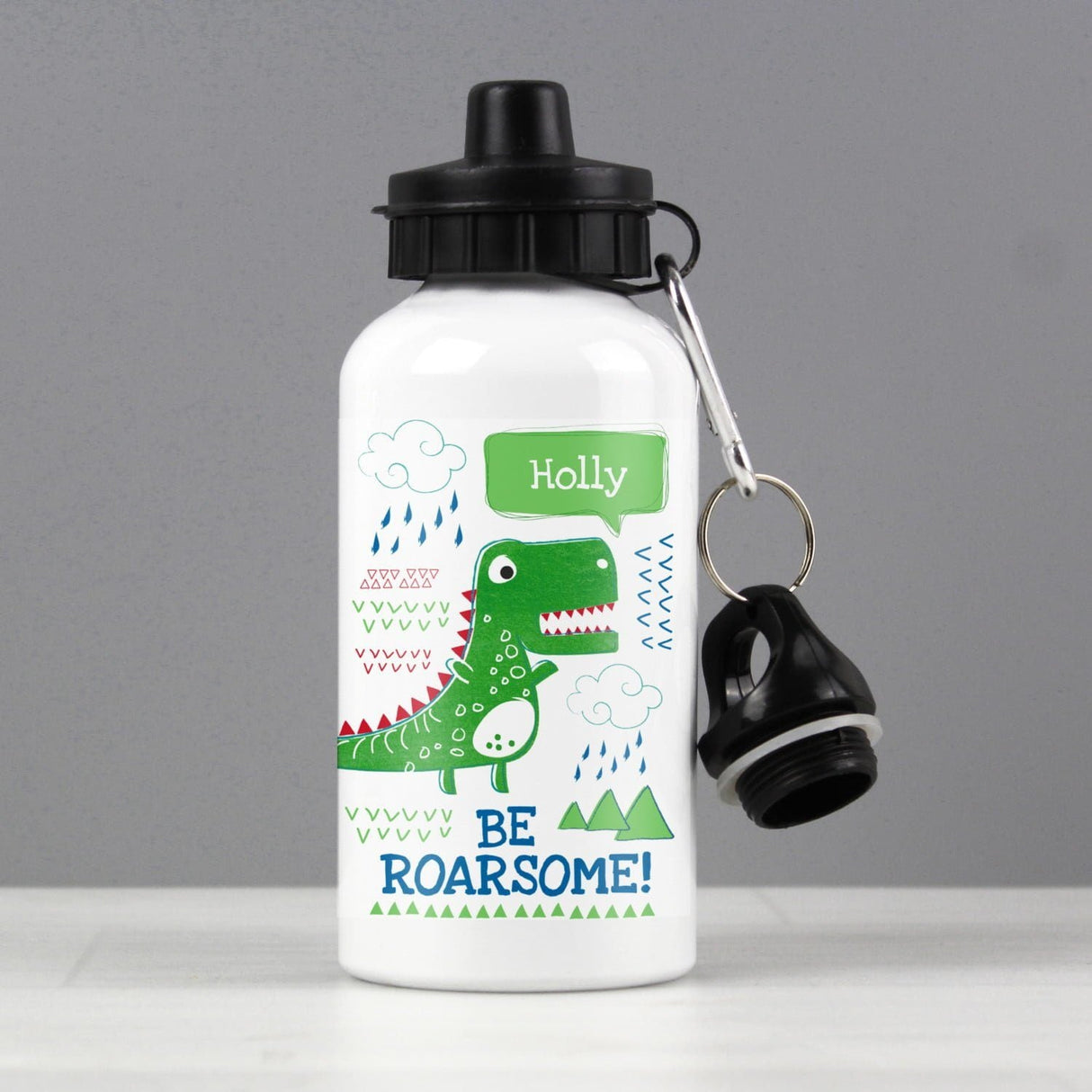 Personalised ’Be Roarsome’ Dinosaur Drinks Bottle - Shop Kids Bottles At Gift Moments - 1