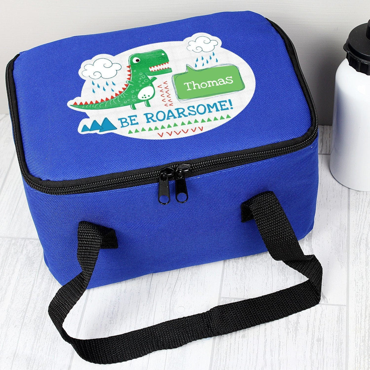 Personalised ’Be Roarsome’ Dinosaur Lunch Bag - Shop Lunch Boxes & Bags At Gift Moments - 1