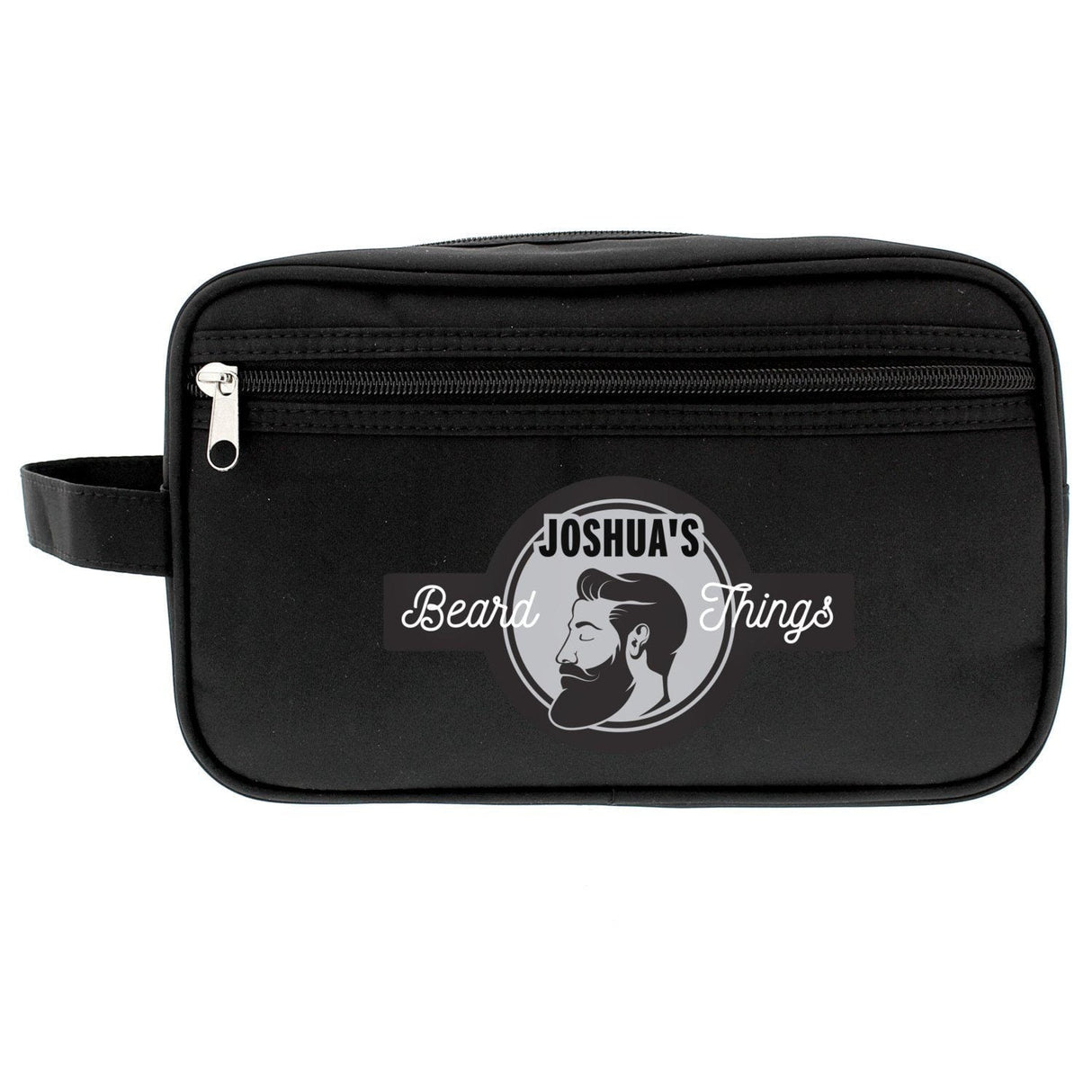 Personalised Beard Things Black Toiletry Bag: 4 - Toiletry & Makeup Bags By Gift Moments