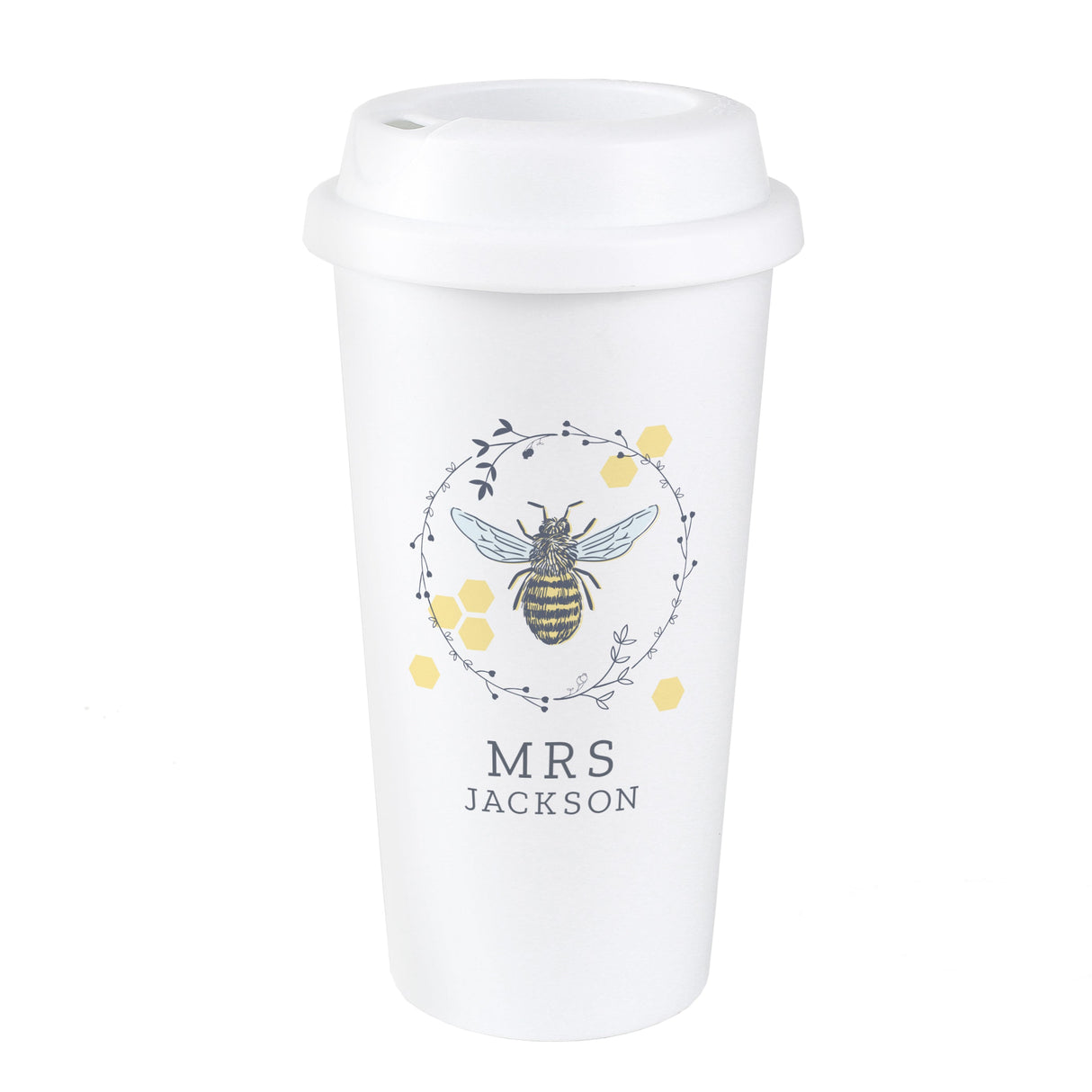 Personalised Bee Insulated Travel Cup: 5 - Travel Mugs By Gift Moments