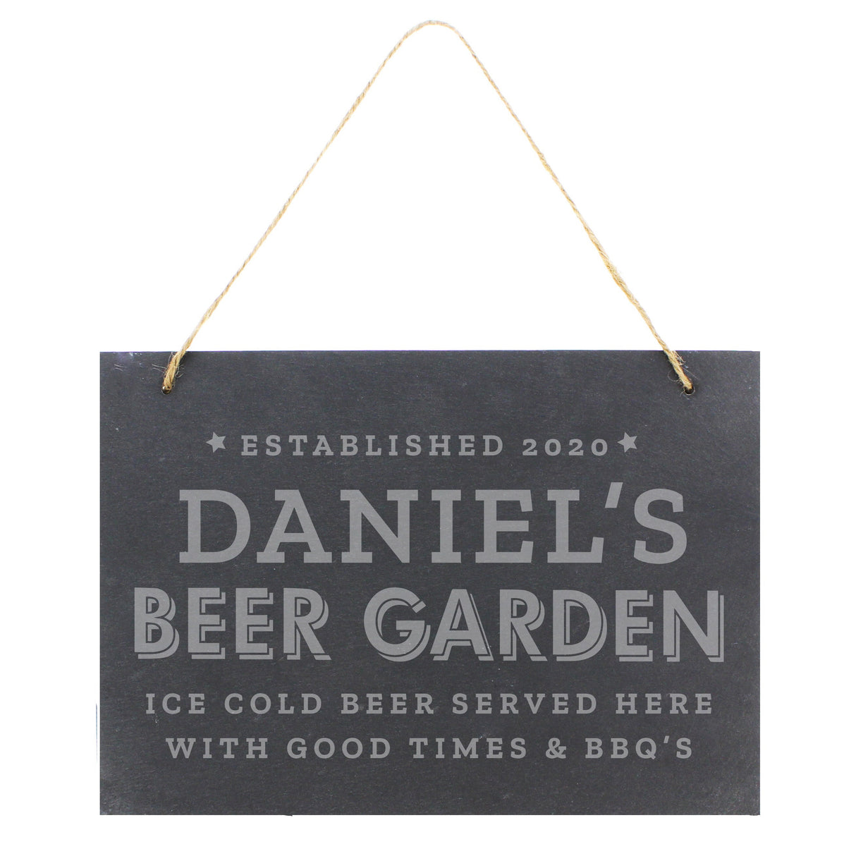 Personalised Beer Garden Hanging Large Slate Sign: 3 - Signs & Plaques By Gift Moments