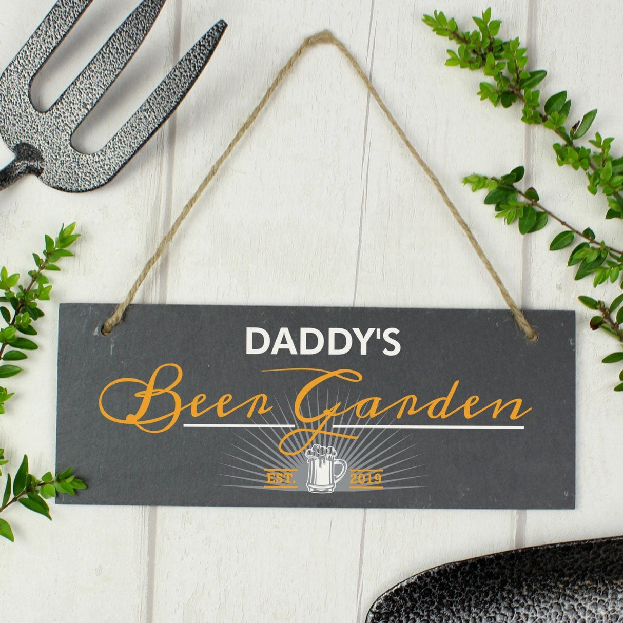 Personalised ’Beer Garden’ Printed Hanging Slate Plaque: 3 - Signs & Plaques By Gift Moments