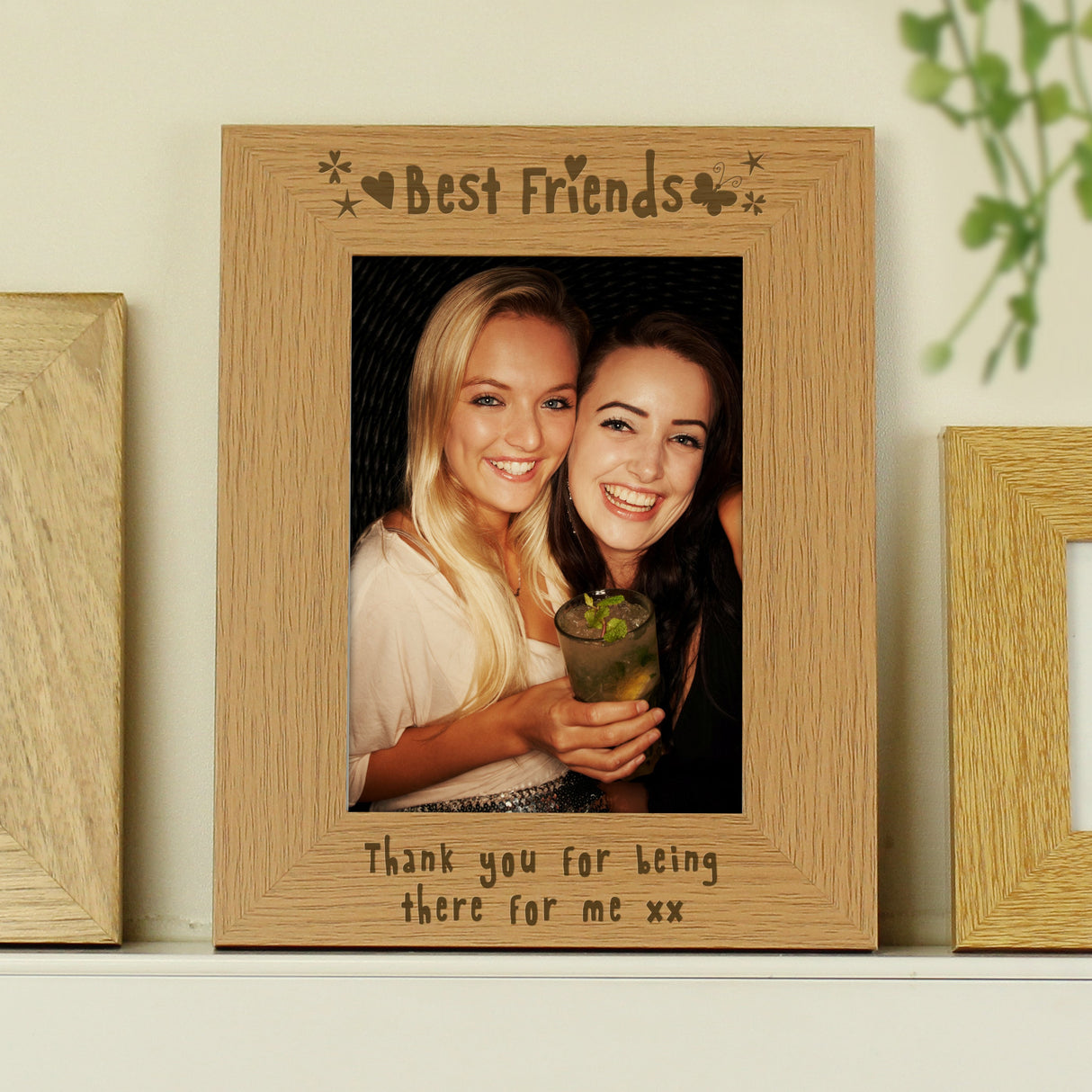 Personalised Best Friends 5x7 Oak Finish Photo Frame: 1 - Photo Frames By Gift Moments