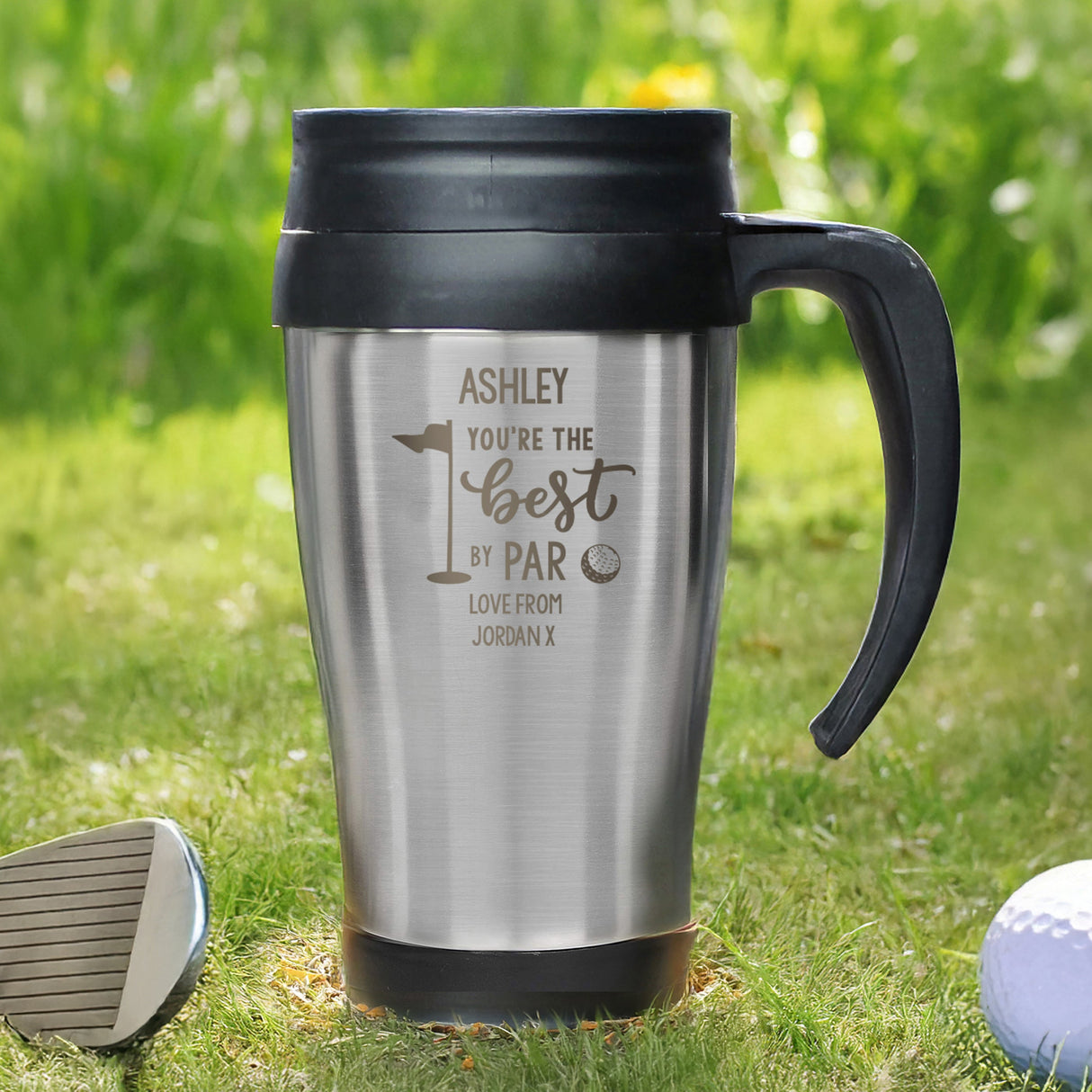 Personalised Best By Par Travel Mug - Shop Travel Mugs At Gift Moments - 1