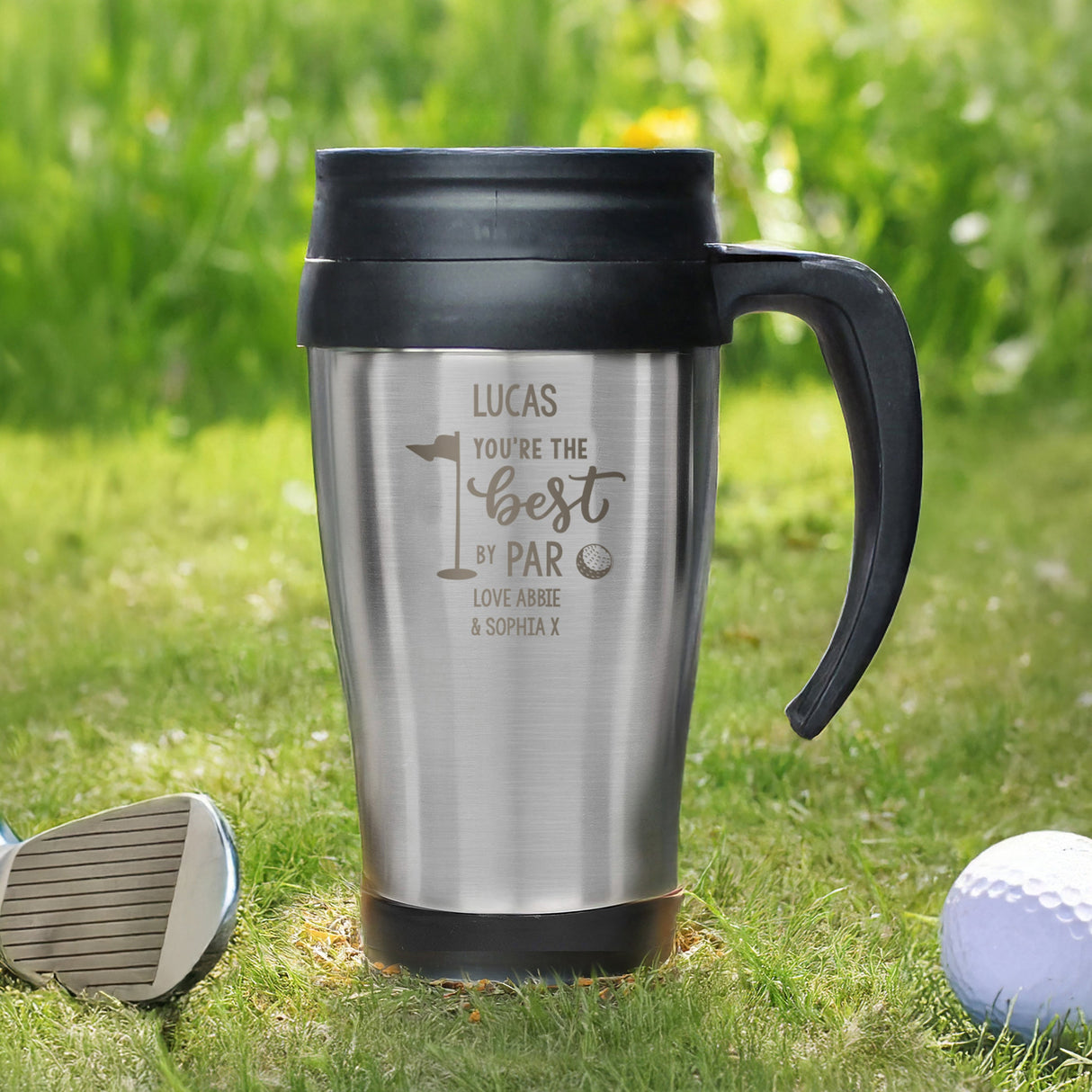 Personalised Best By Par Travel Mug - Shop Travel Mugs At Gift Moments - 3