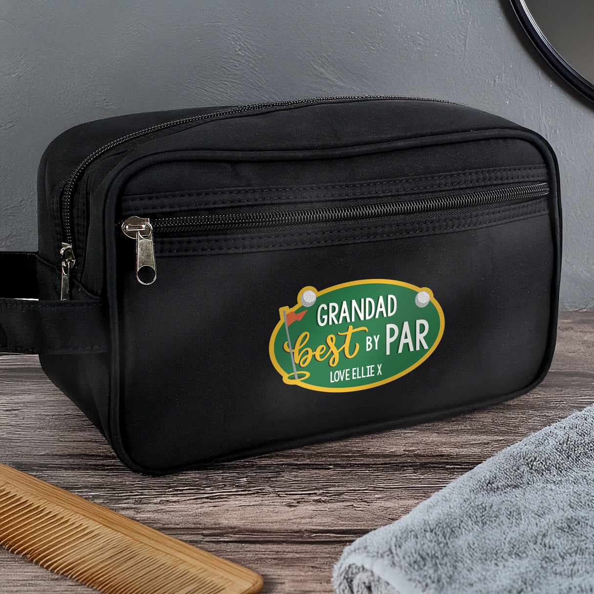 Personalised Best By Par Wash Bag - Shop Toiletry & Makeup Bags At Gift Moments - 1