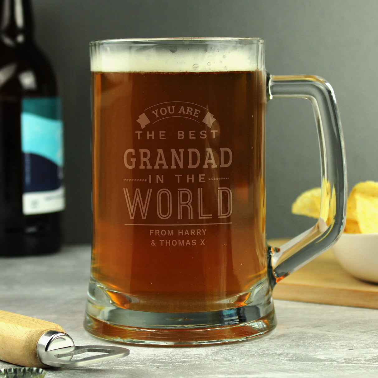 Personalised Best in The World Pint Stern Tankard: 3 - Tankards By Gift Moments