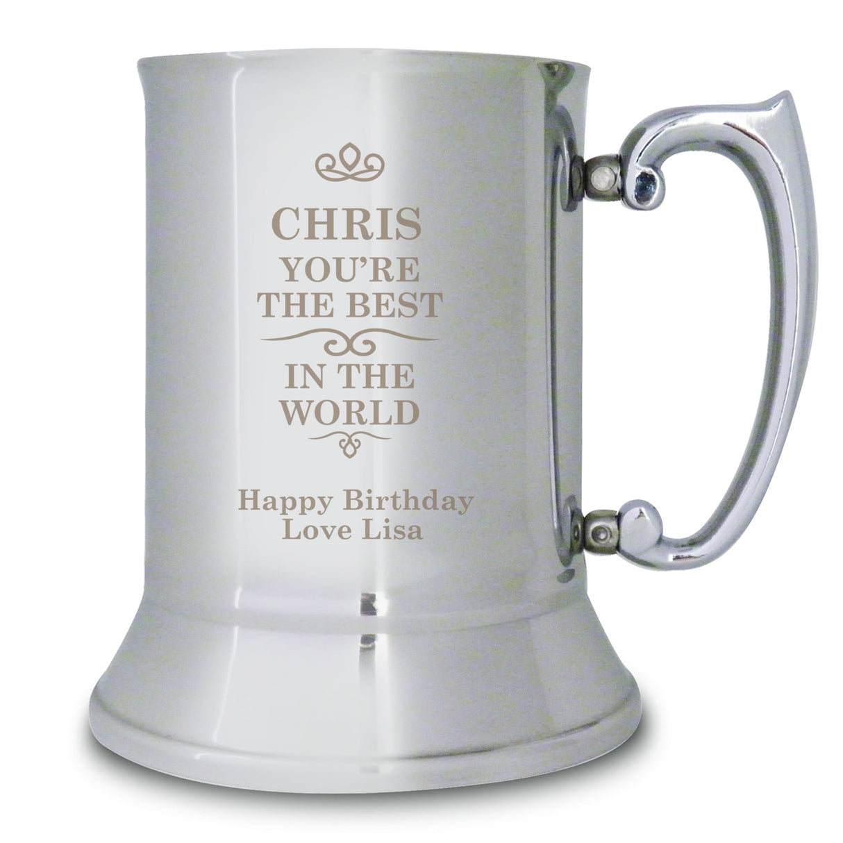 Personalised Best in the World Stainless Steel Tankard - Shop Tankards At Gift Moments - 2