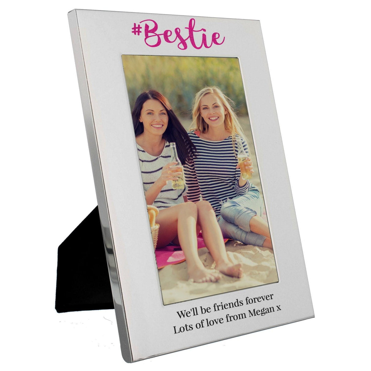 Personalised #Bestie 6x4 Silver Photo Frame: 4 - Photo Frames By Gift Moments