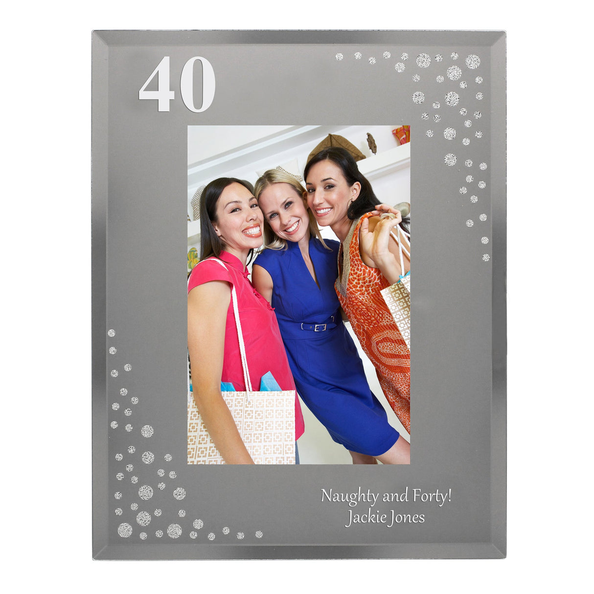 Personalised Big Age 6x4 Diamante Glass Photo Frame: 5 - Photo Frames By Gift Moments