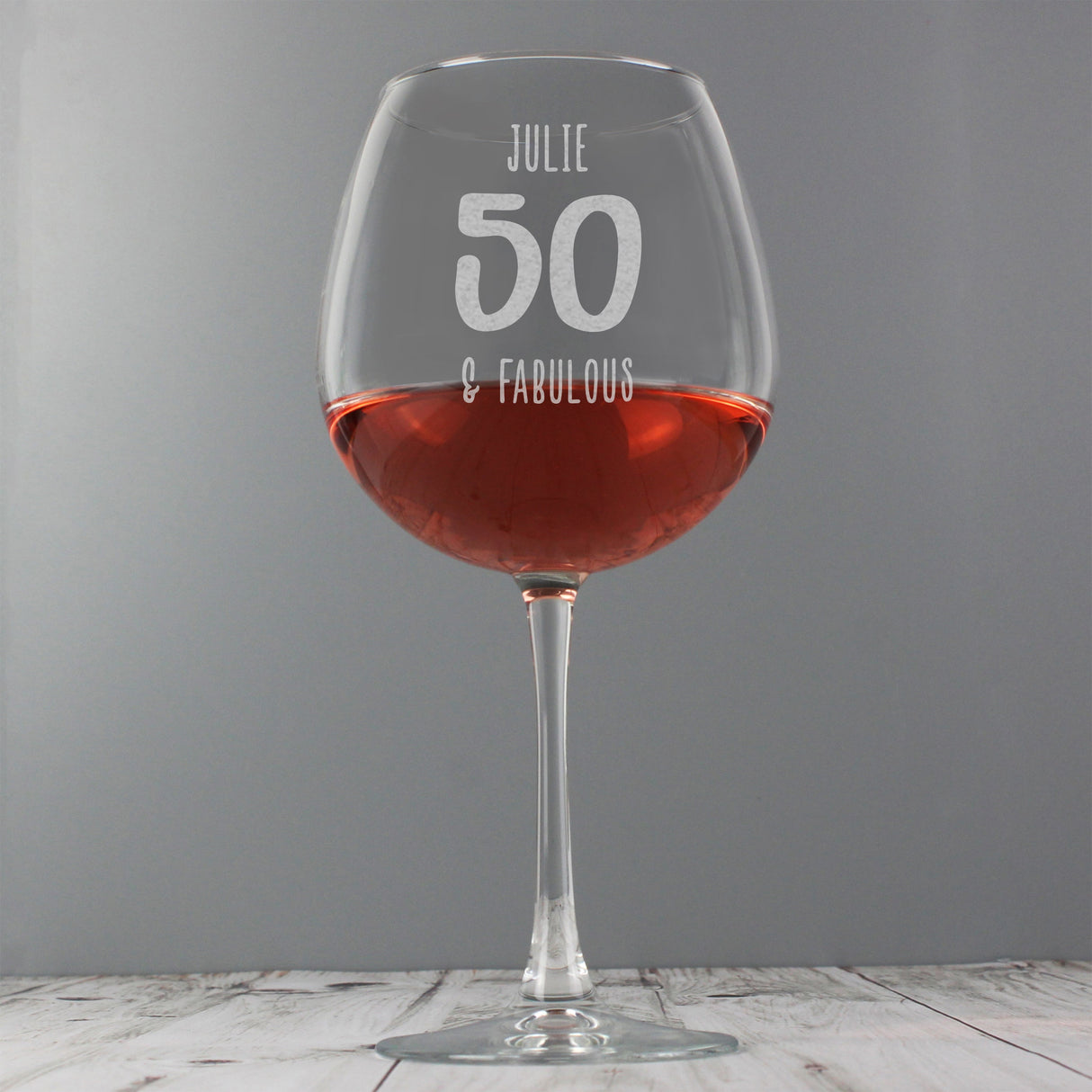 Personalised Big Age Bottle of Wine Glass: 5 - Wine Glasses By Gift Moments