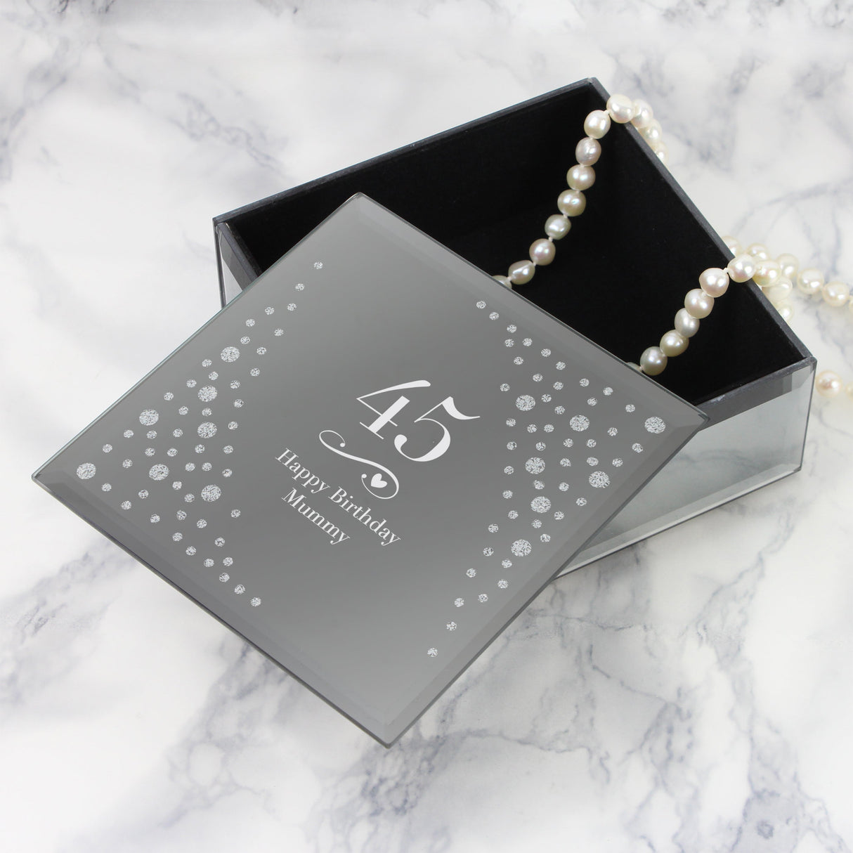 Personalised Big Age Swirls & Hearts Diamante Glass Trinket Box - Shop Trinket Boxes At Gift Moments - 5