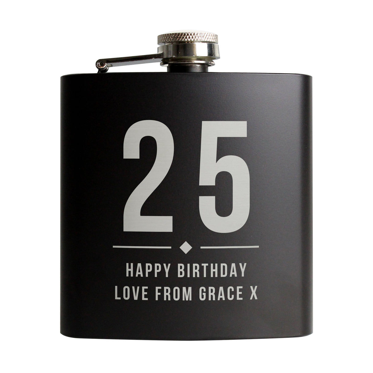 Personalised Big Numbers Black Hip Flask: 5 - Hip Flasks By Gift Moments