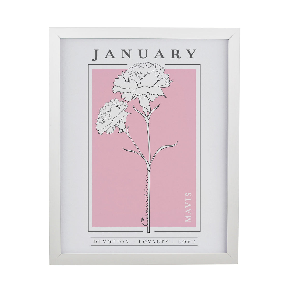 Personalised Birth Flower Framed Prints: 10 - Framed Prints By Gift Moments