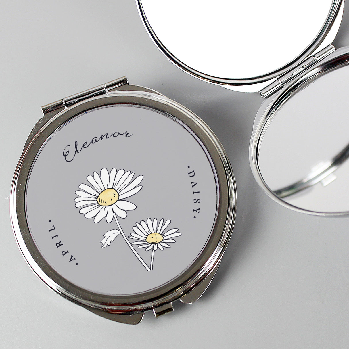 Personalised Birth Flower Round Compact Mirror: 5 - Compact Mirrors By Gift Moments
