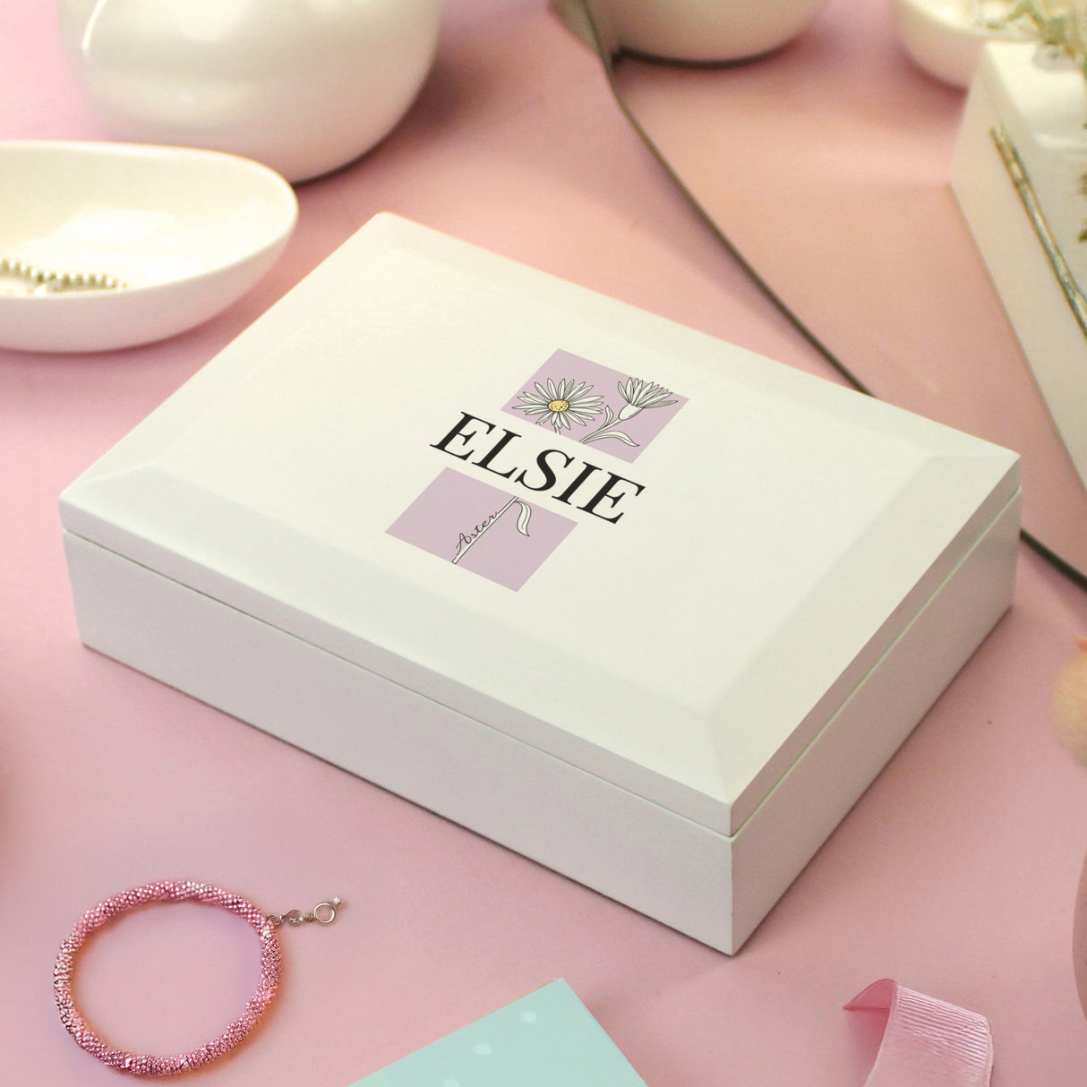 Personalised Birth Flower Wooden Jewellery Box - Shop Jewellery Boxes At Gift Moments - 6
