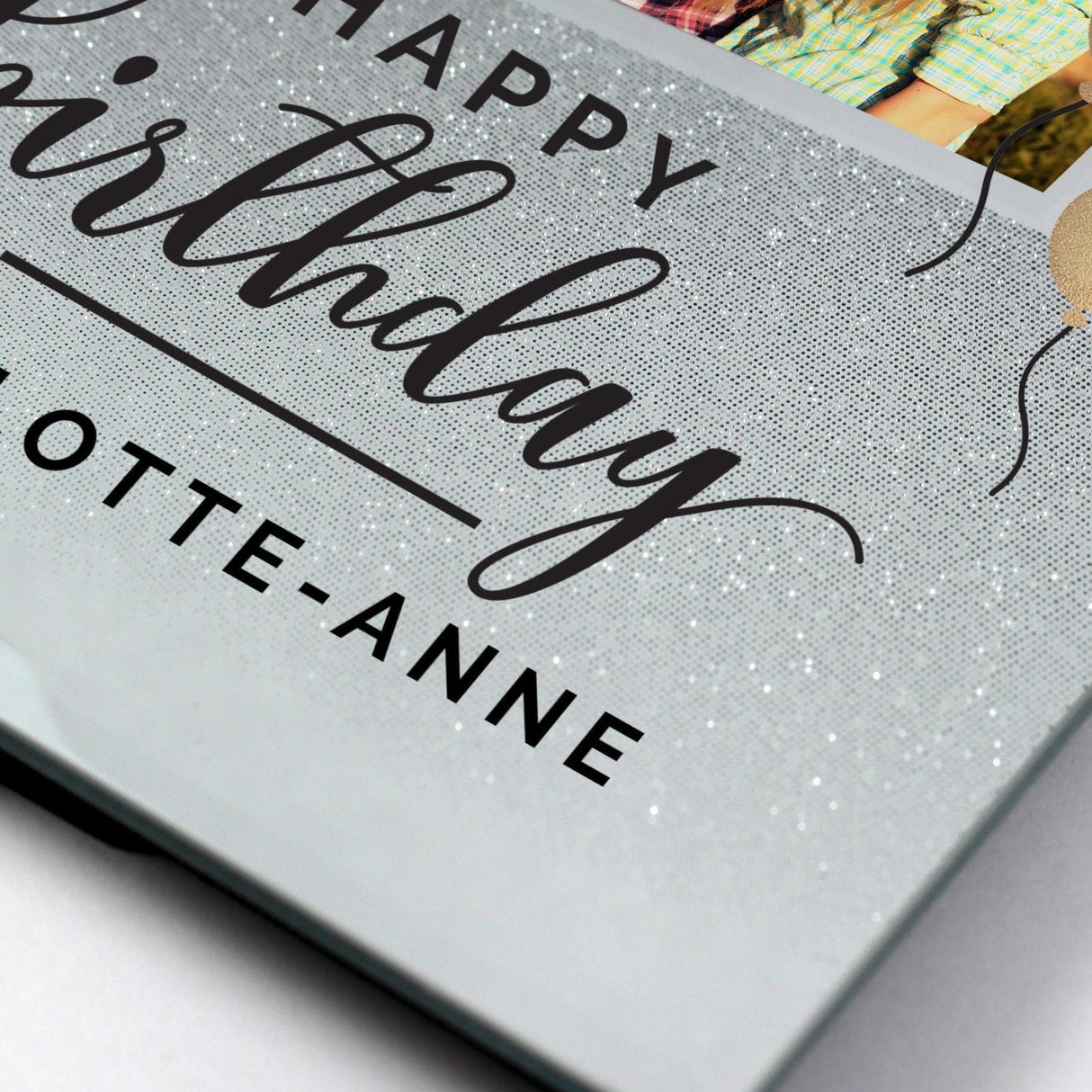 Personalised Birthday 4x4 Glitter Glass Photo Frame: 6 - Photo Frames By Gift Moments