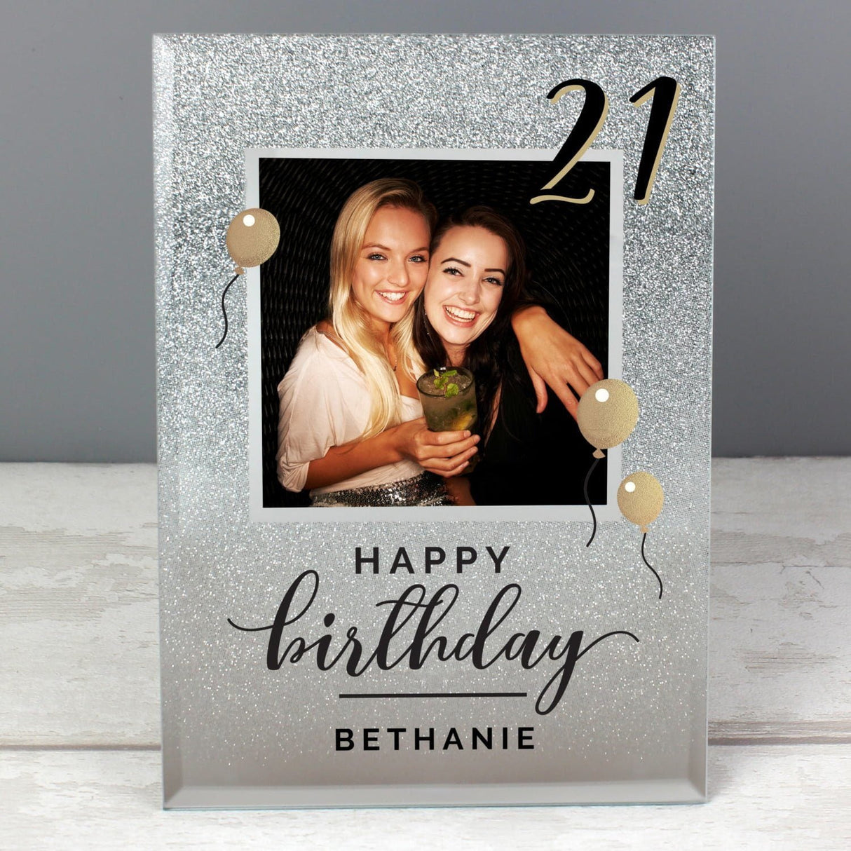 Personalised Birthday 4x4 Glitter Glass Photo Frame: 5 - Photo Frames By Gift Moments