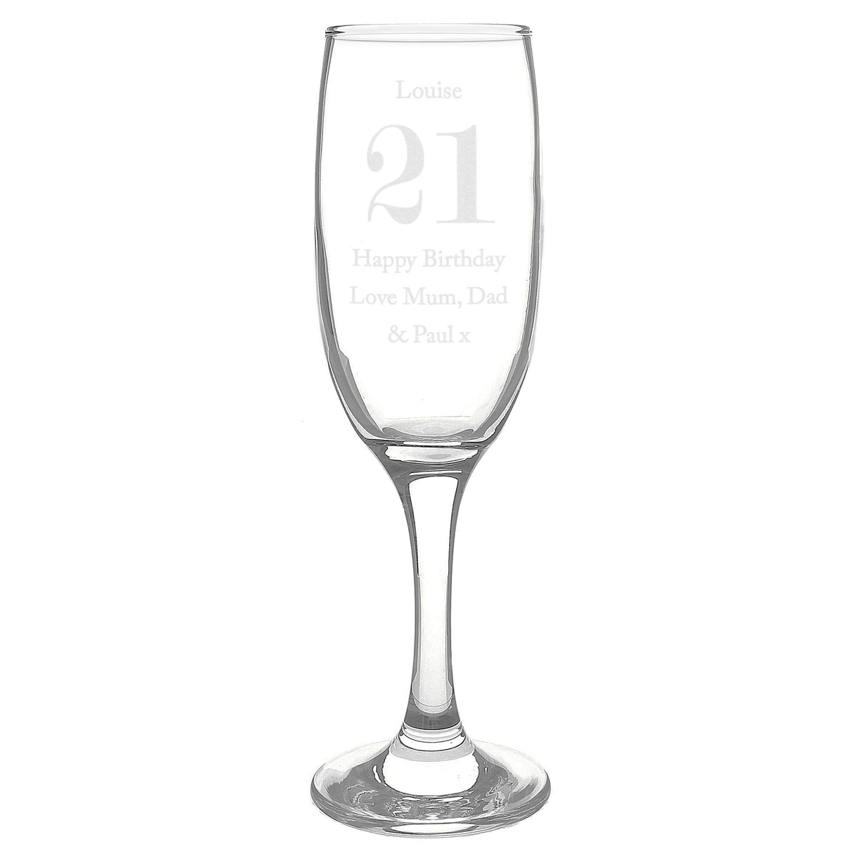 Personalised Birthday Big Age Flute: 3 - Champagne Flutes By Gift Moments