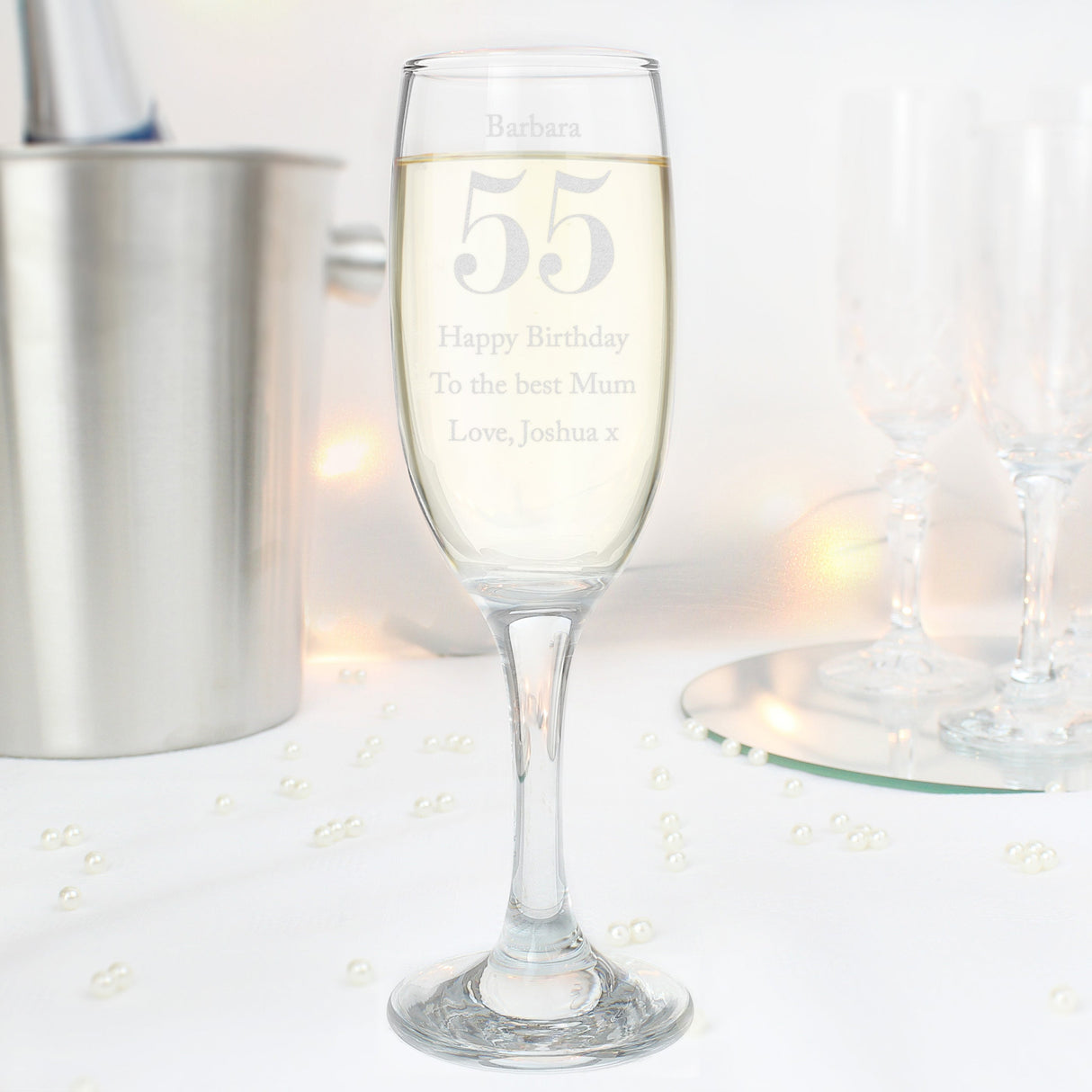 Personalised Birthday Big Age Flute: 6 - Champagne Flutes By Gift Moments