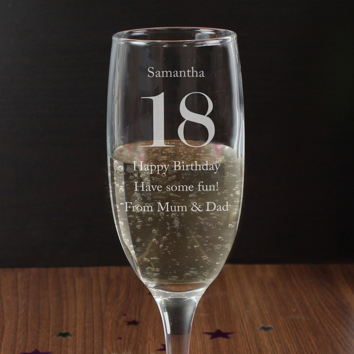 Personalised Birthday Big Age Flute: 2 - Champagne Flutes By Gift Moments
