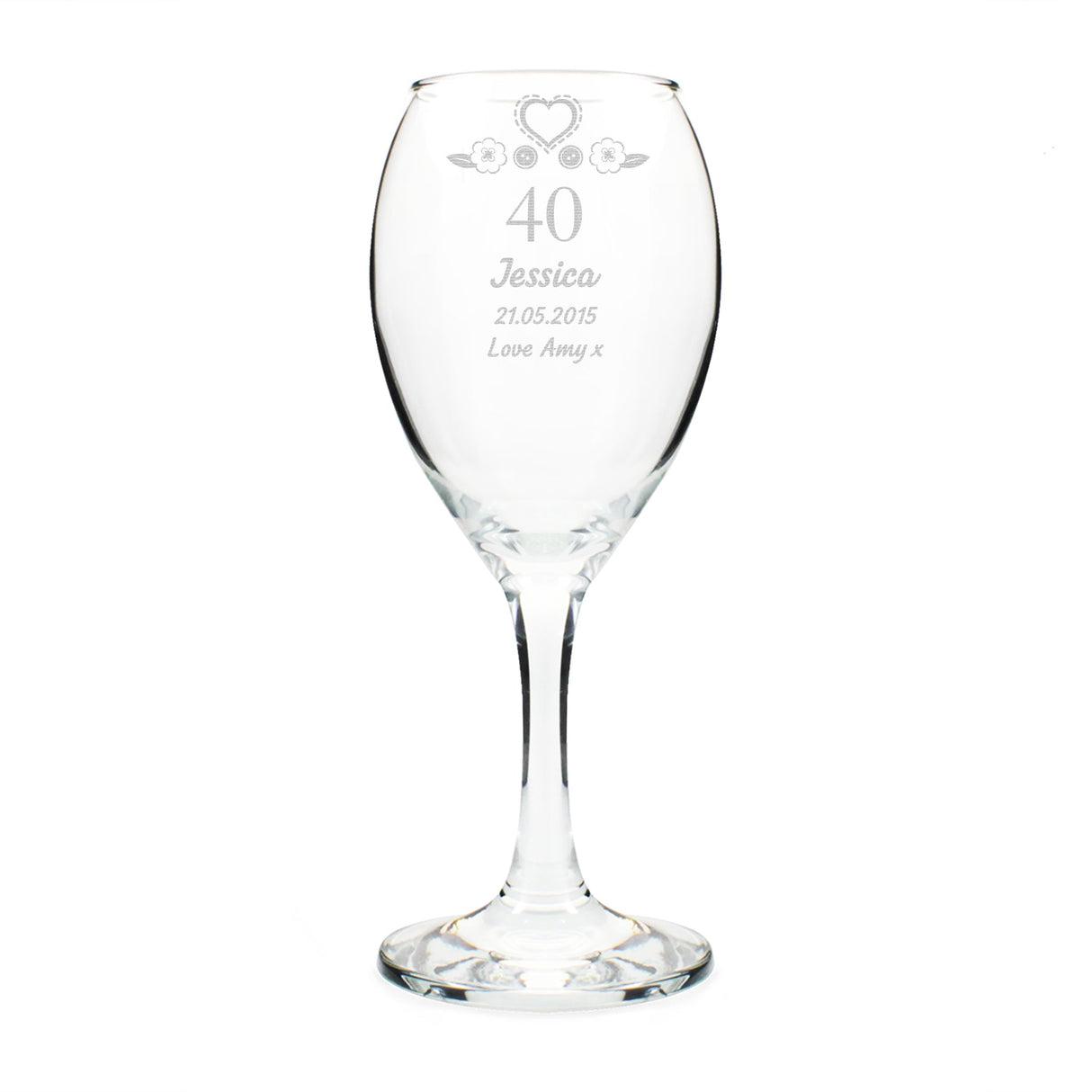Personalised Birthday Craft Wine Glass: 4 - Wine Glasses By Gift Moments