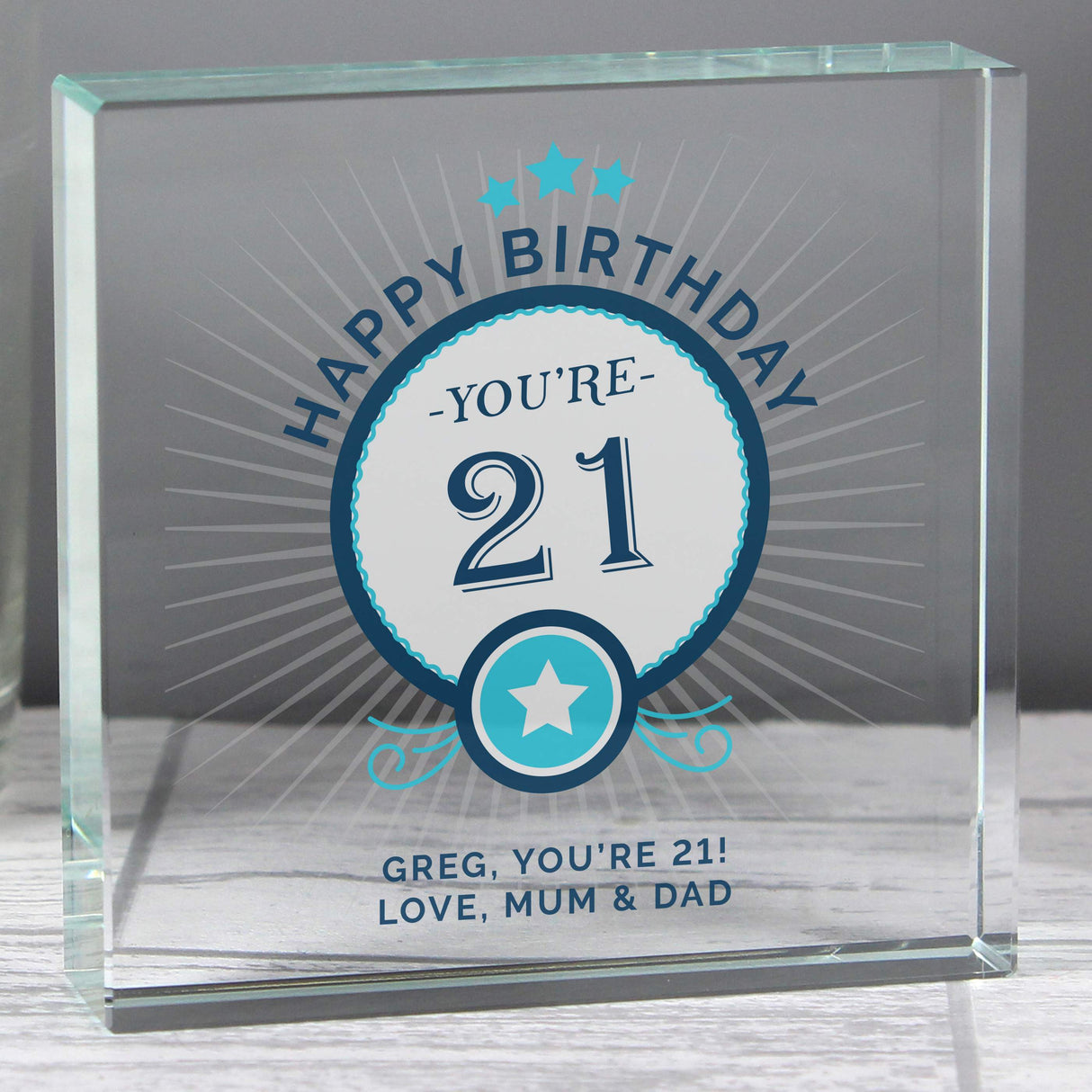 Personalised Birthday Crystal Token: 4 - Crystal Tokens By Gift Moments
