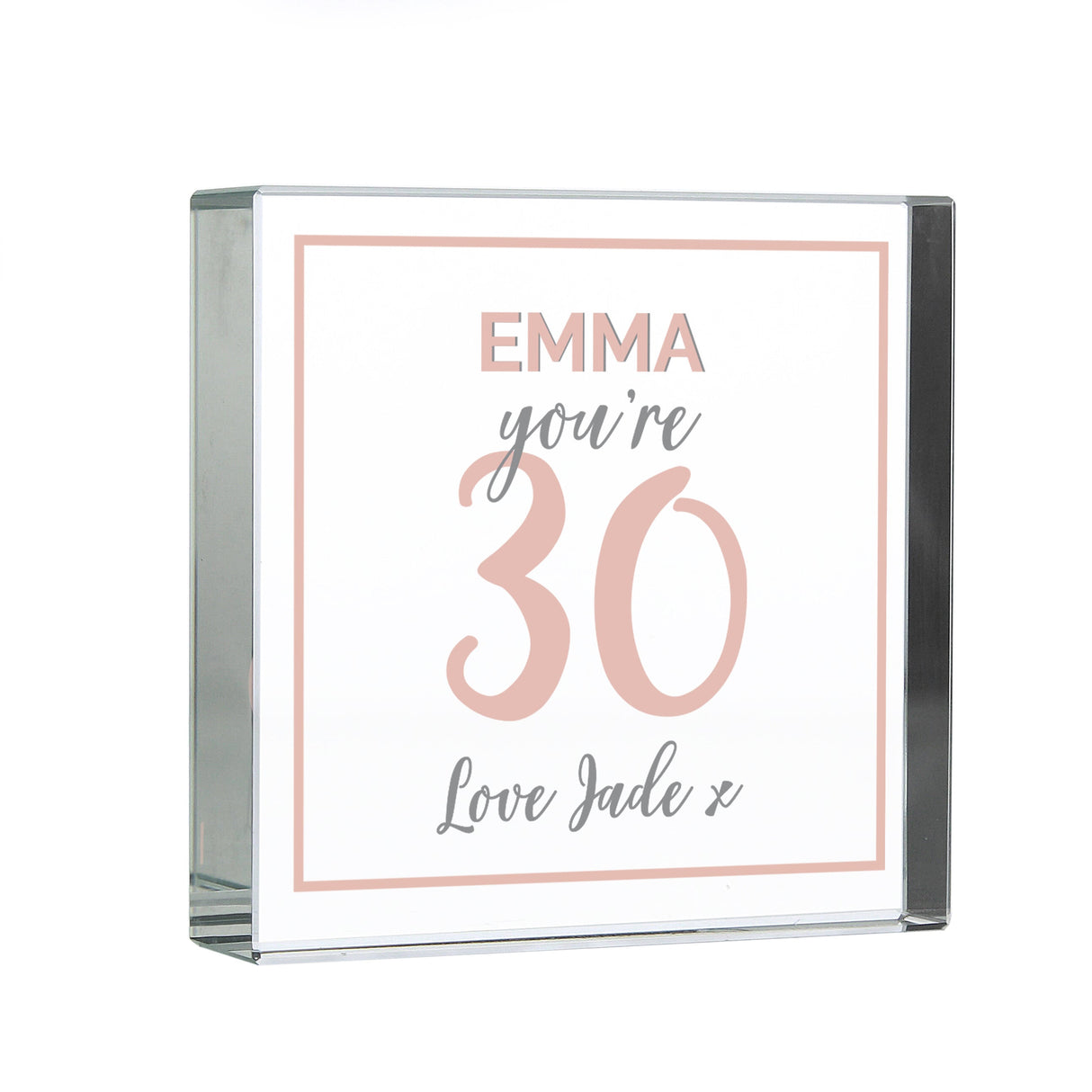 Personalised Birthday Rose Gold Crystal Token: 4 - Crystal Tokens By Gift Moments