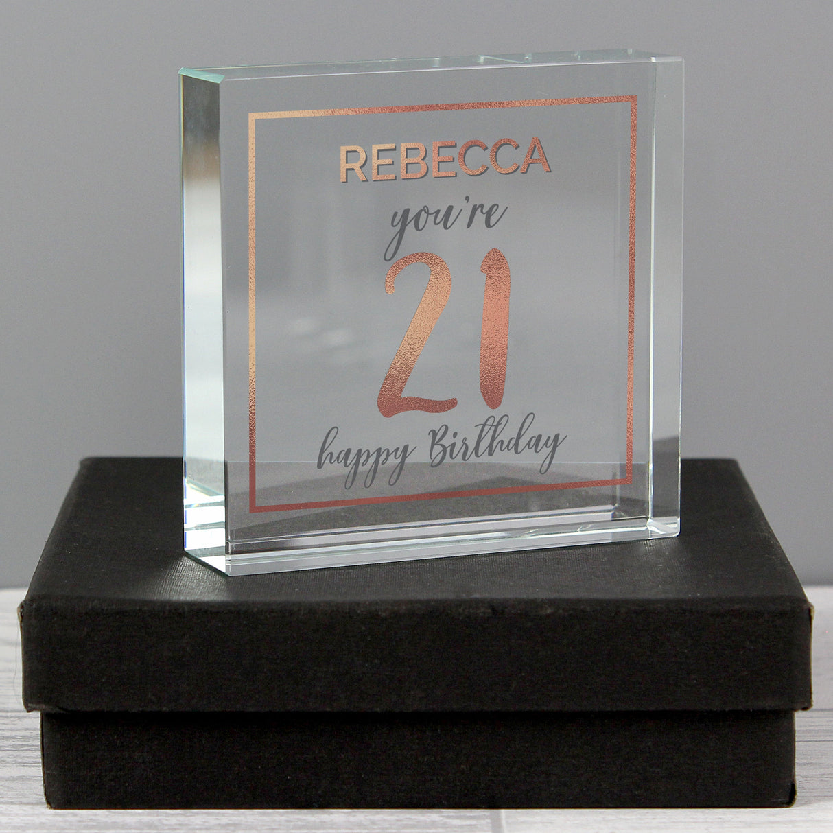 Personalised Birthday Rose Gold Crystal Token: 1 - Crystal Tokens By Gift Moments