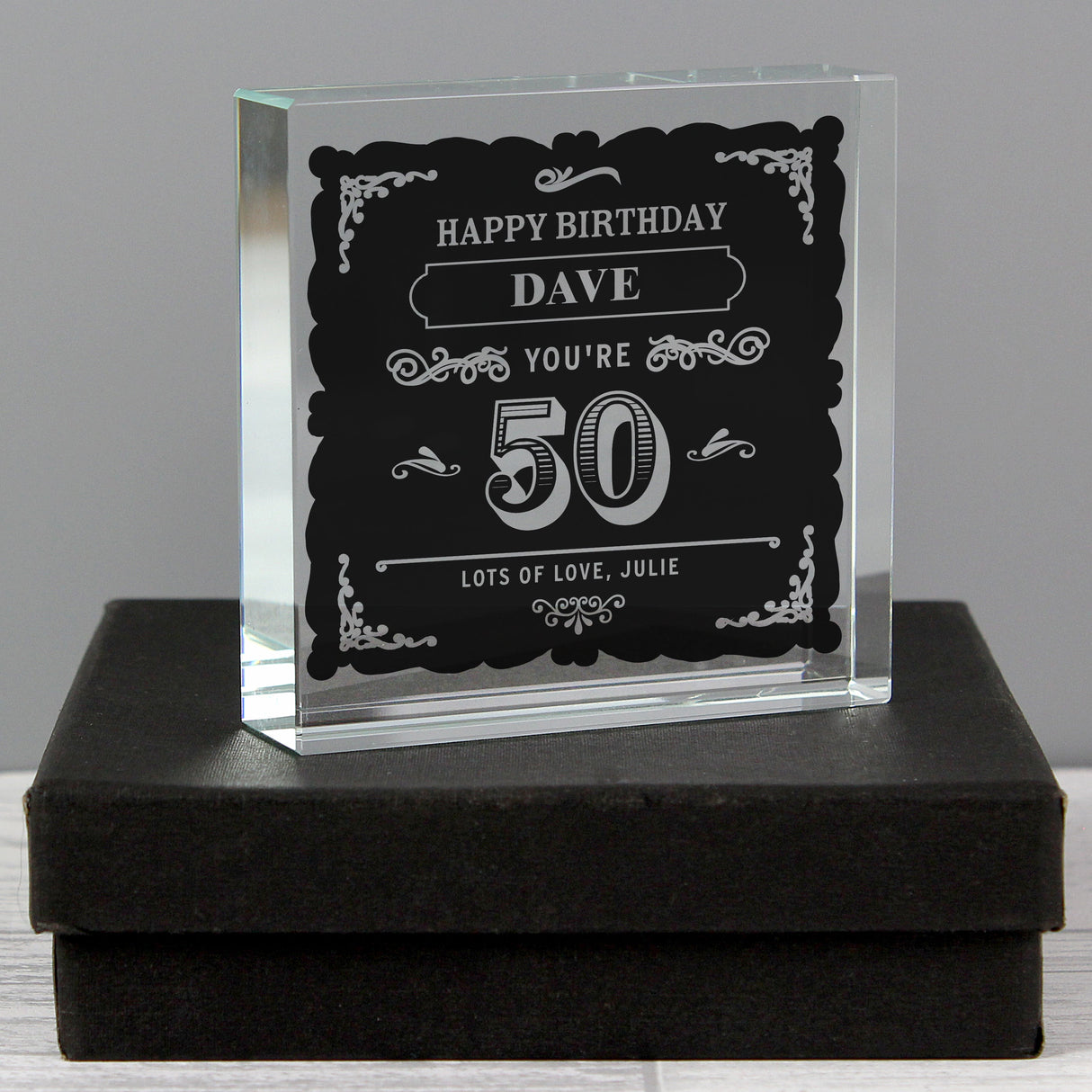 Personalised Birthday Vintage Typography Crystal Token: 1 - Crystal Tokens By Gift Moments