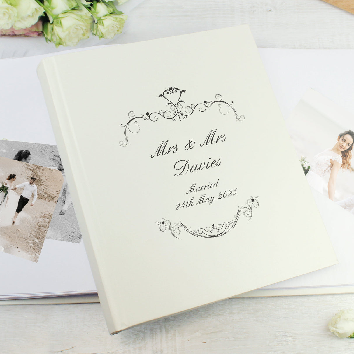 Personalised Black Ornate Swirl Traditional Photo Album: 1 - Photo Albums By Gift Moments
