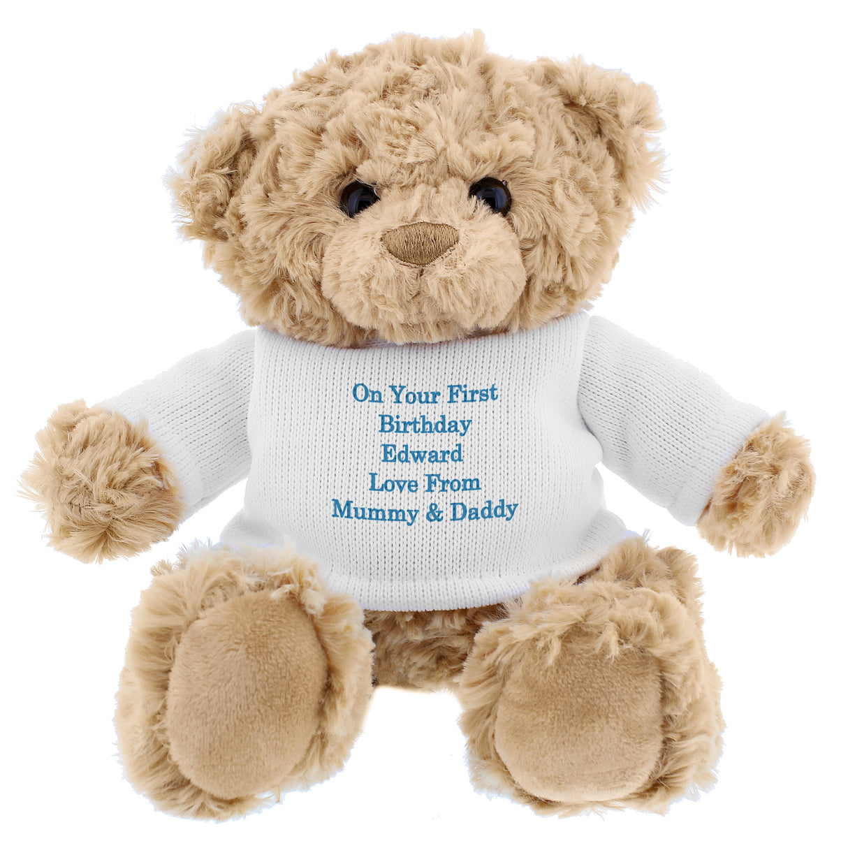 Personalised Blue Message Teddy Bear: 5 - Teddy Bears & Soft Toys By Gift Moments