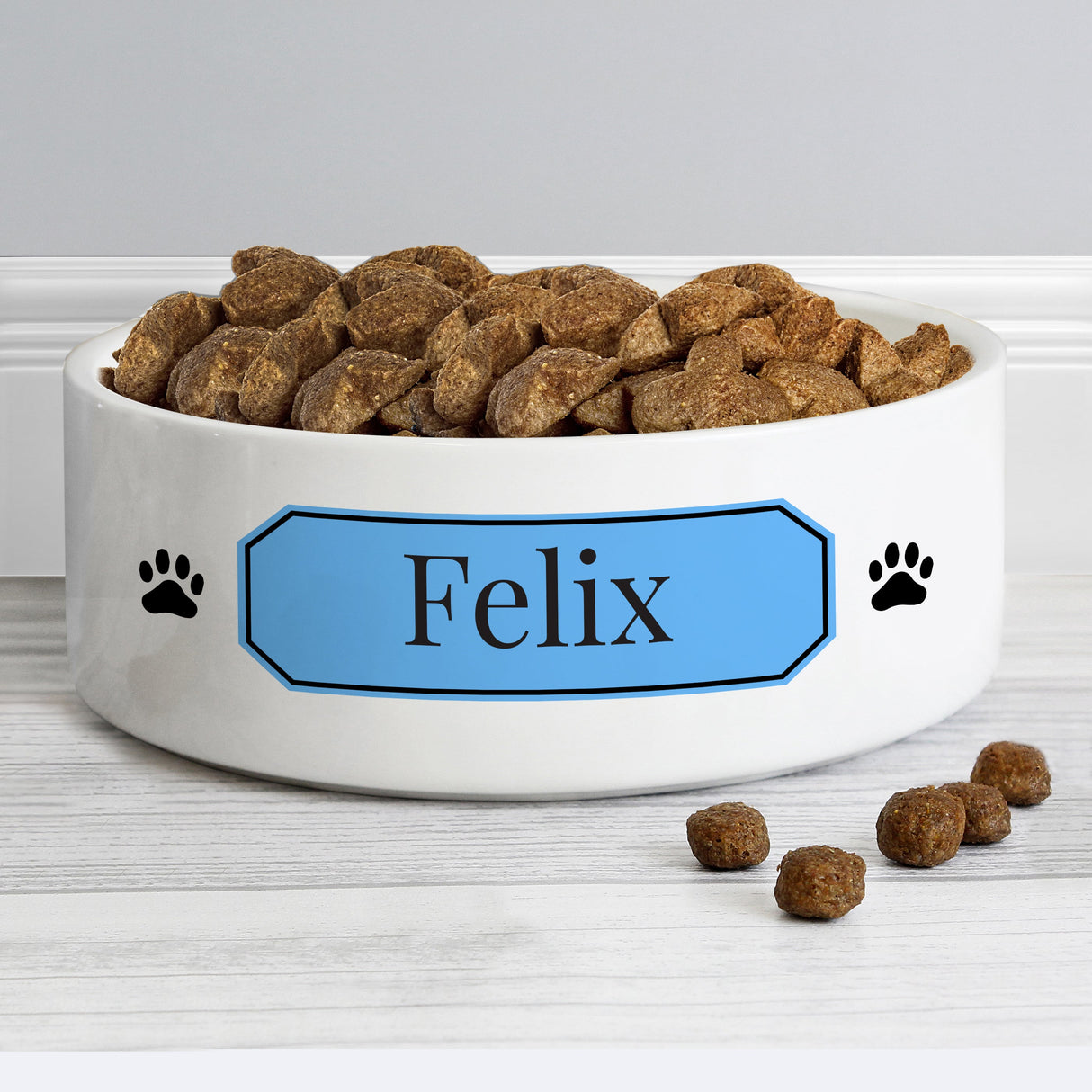 Personalised Blue Plaque 14cm Medium Pet Bowl - Shop Pet Products At Gift Moments - 3