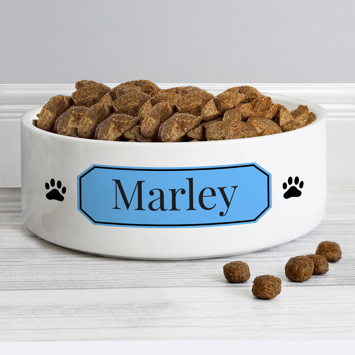 Personalised Blue Plaque 14cm Medium Pet Bowl - Shop Pet Products At Gift Moments - 1