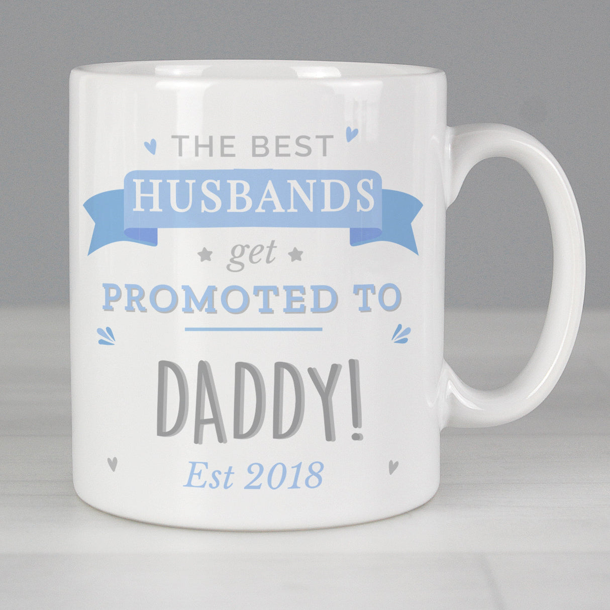 Personalised Blue Promoted to Mug: 4 - Mugs By Gift Moments