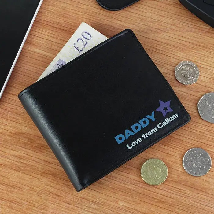 Personalised Blue Worlds Best Dad Leather Wallet - Shop Wallets & Money Clips At Gift Moments - 1