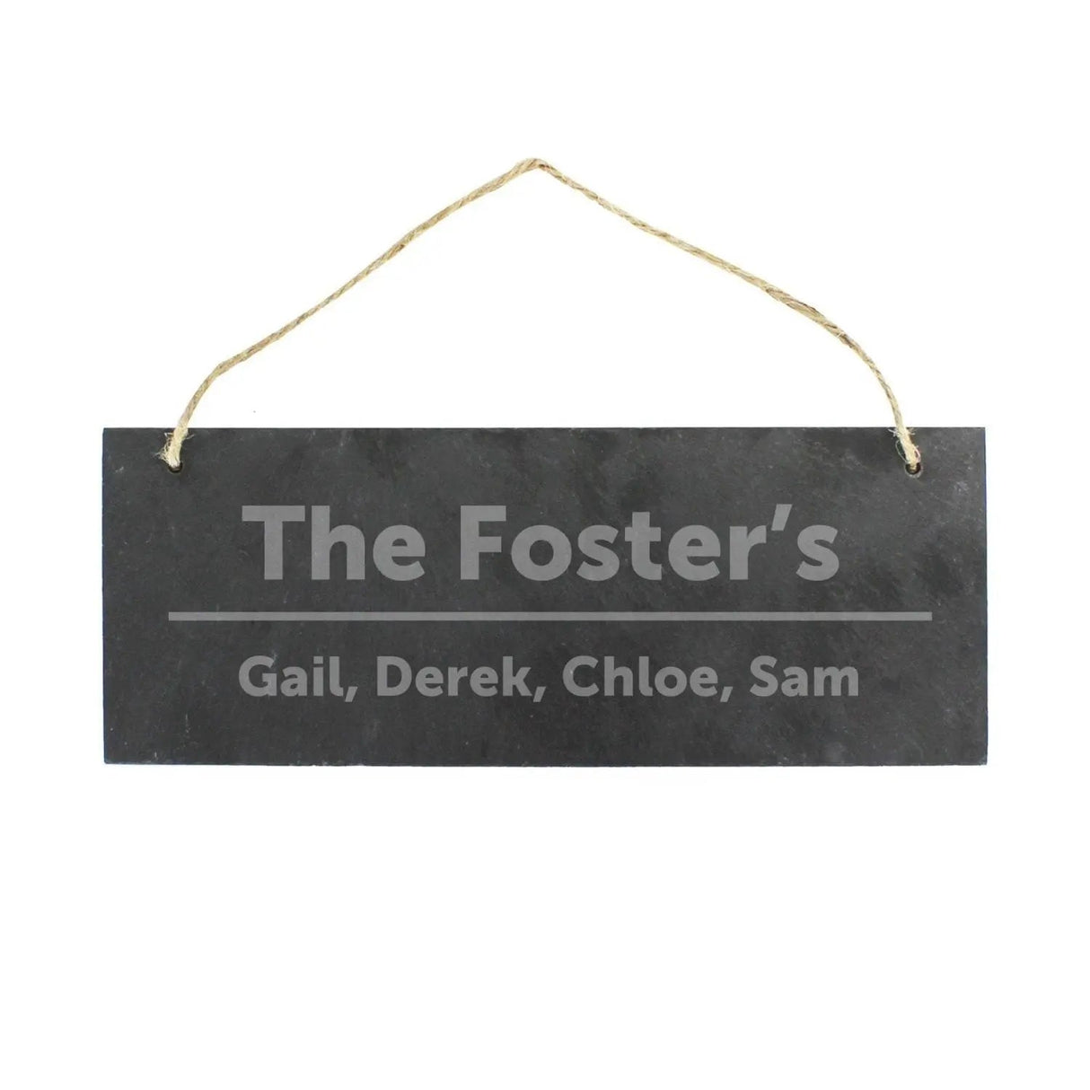Personalised Bold Design Hanging Slate Plaque: 3 - Signs & Plaques By Gift Moments